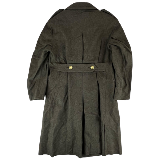 Italian Army 70's Khaki Greatcoat - Military Fire Brigade - Medium