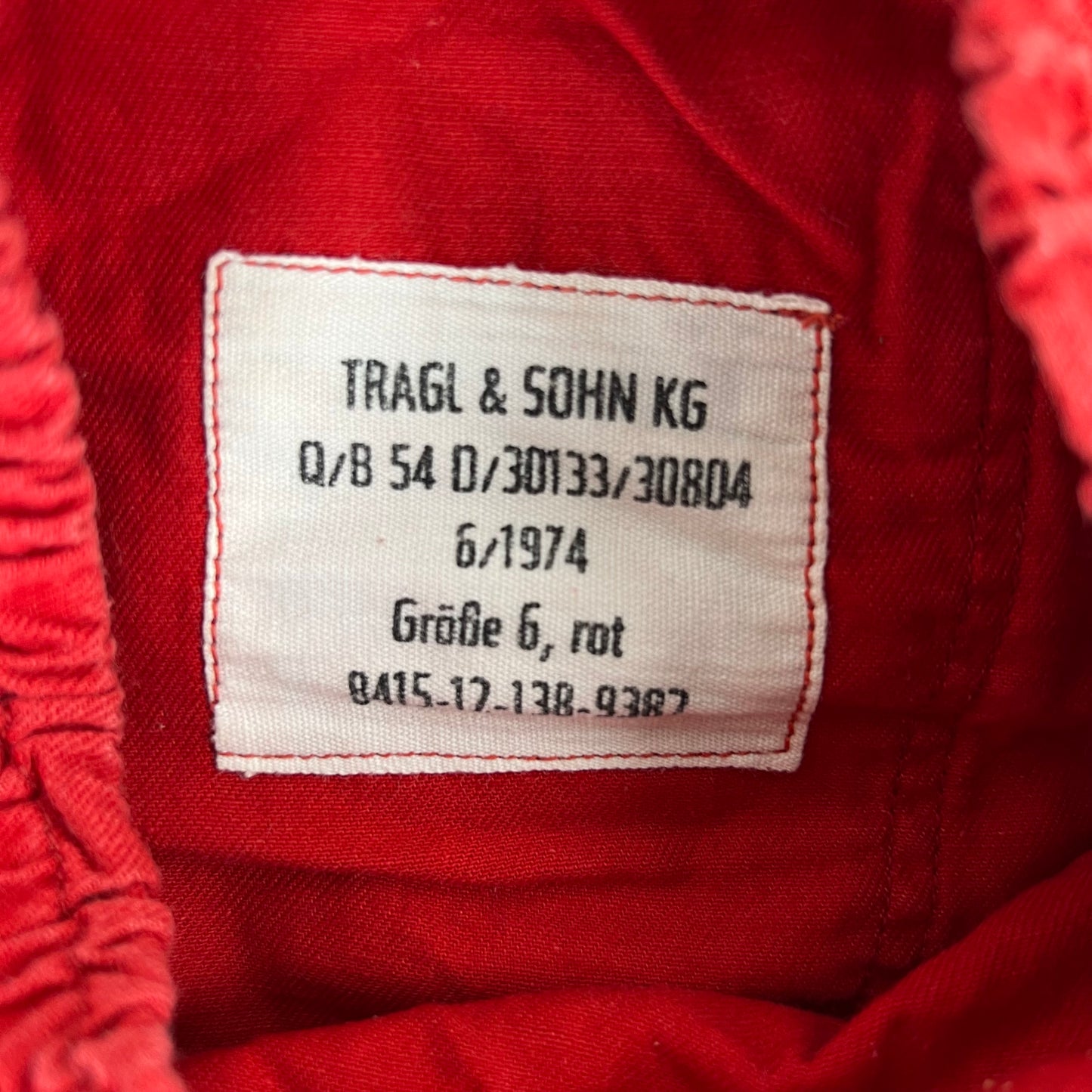 West German Army Cotton PTI Red Swim Shorts - Small