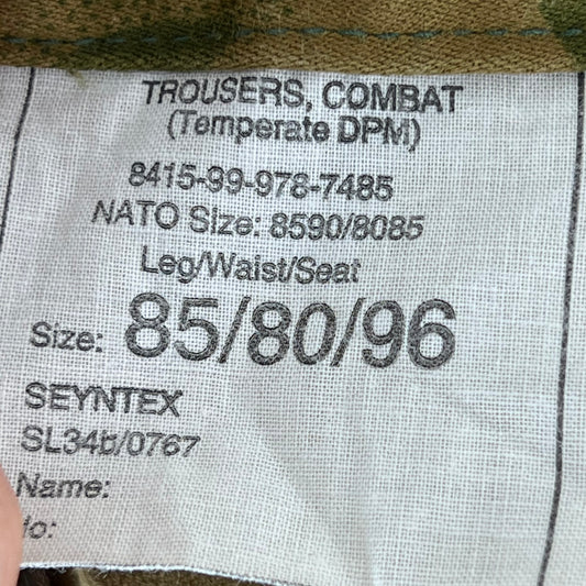 British Army P84 DPM Camouflage Combat Trousers - W30 L31