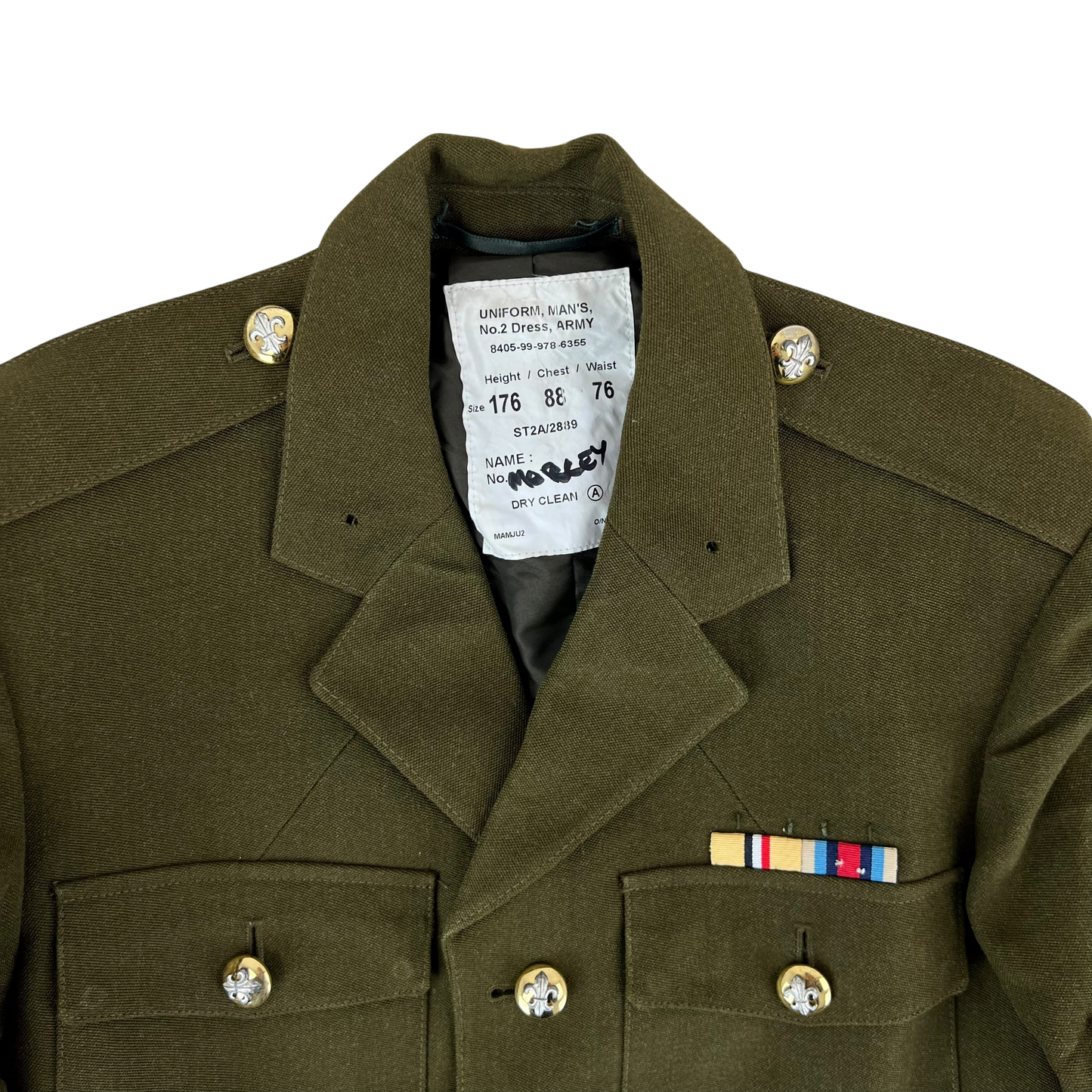 British Army Old Pattern No. 2 Olive Green Dress Jacket - Duke of Lancaster's Regiment - Small 176/88