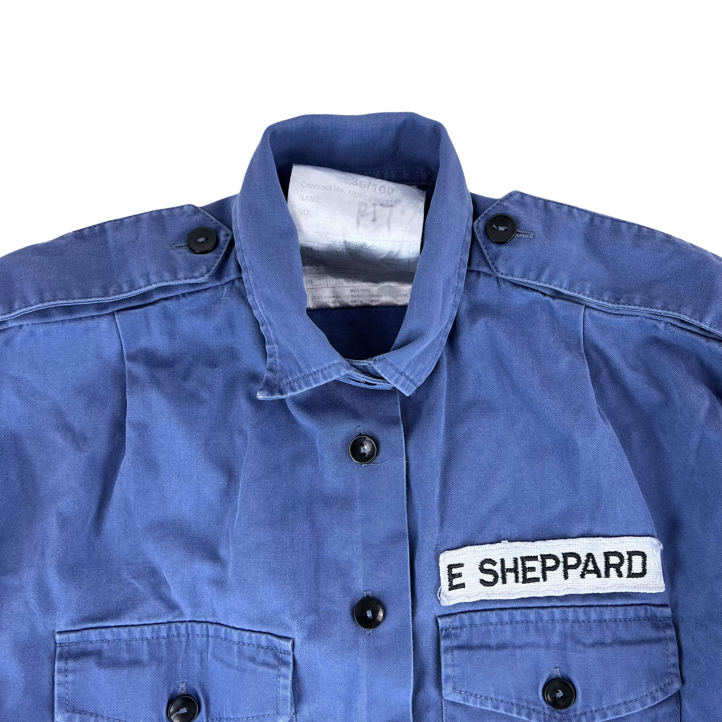 British Royal Navy 72 Pattern Working Woman's Blue Long Sleeve Shirt - Medium 36/100
