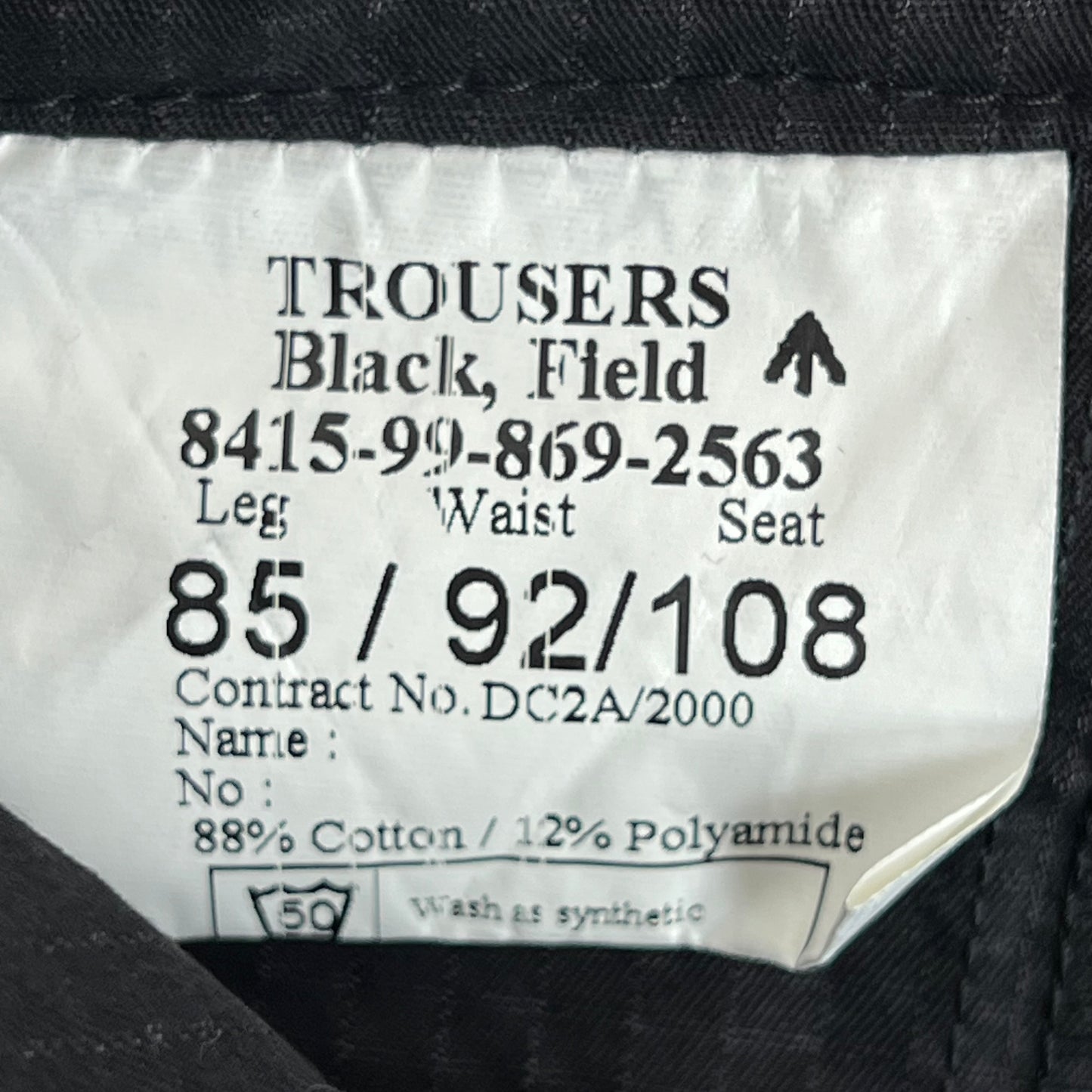 British Army SAS S95 Black Field Trousers - W35 L31.5
