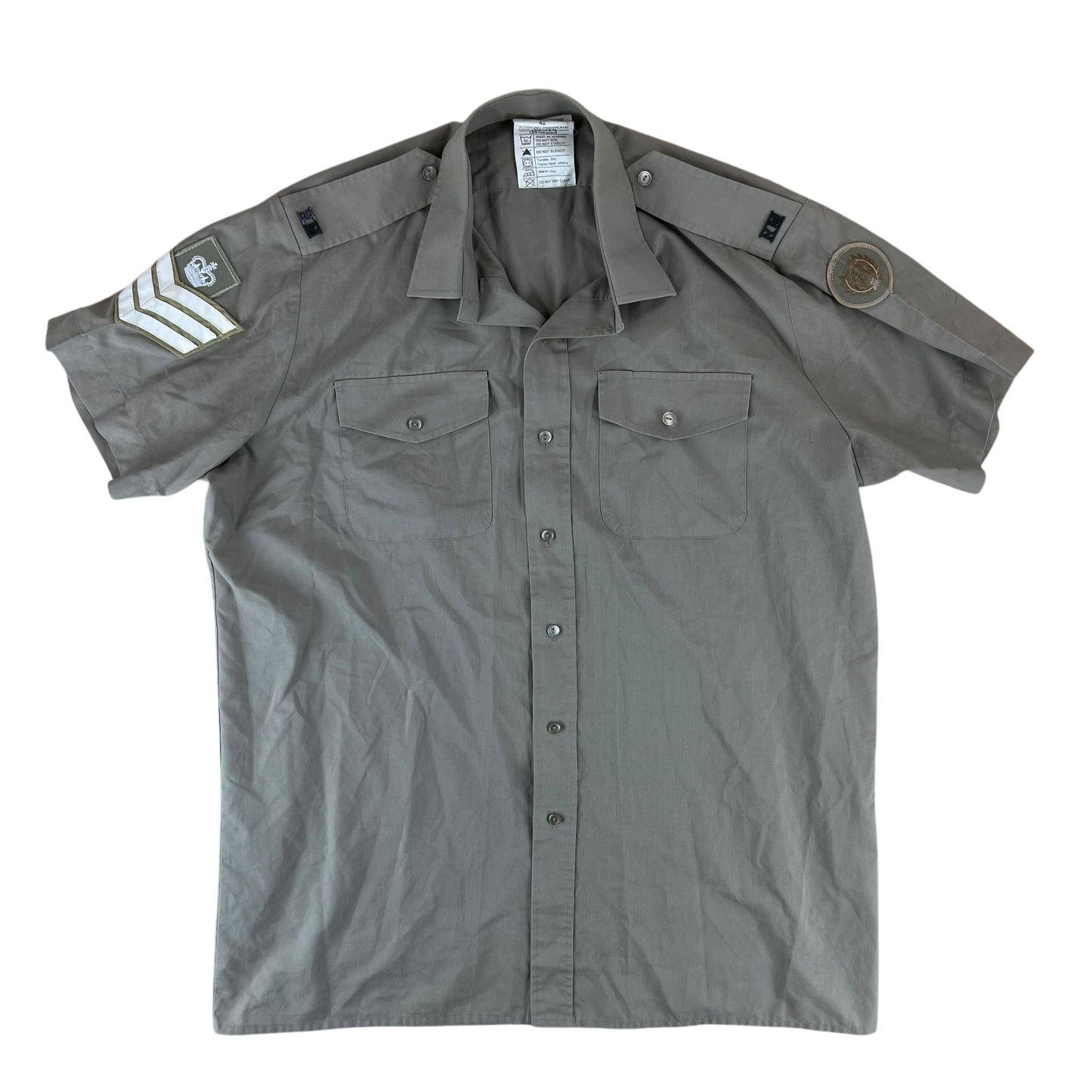 British Royal Marines Mens Stone Shirt Short Sleeve - Large 42 Collar
