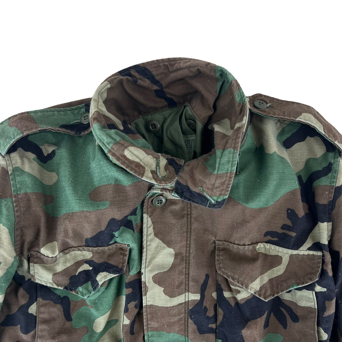 US Army M81 Woodland Camo M65 Cold Weather Field Coat - Medium Short
