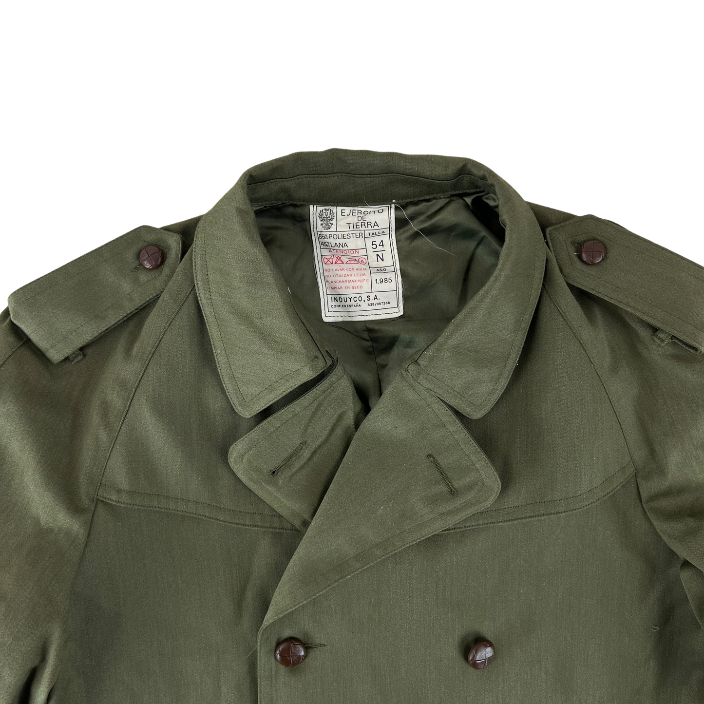 Spanish Army 80s Green Trenchcoat - Large
