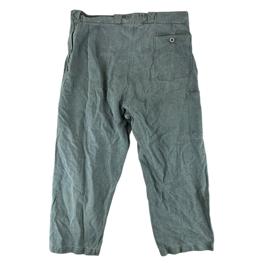 Swiss Army 60s Sage Green Denim Work Trousers - W36 L27