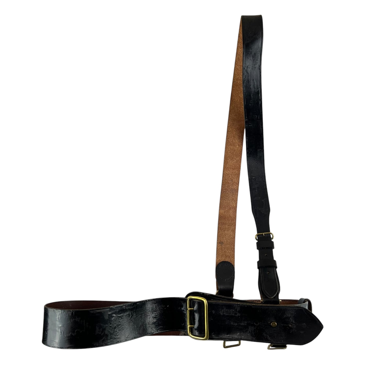 British Army Black Sam Browne's Leather Belt - Large