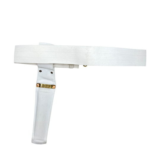 British Army White Dress Belt w/ Frog Scabbard - Large