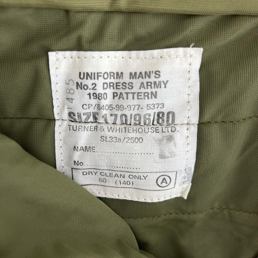 British Army 1980 Pattern No. 2 Khaki Green Dress Trousers - W31 L37.5