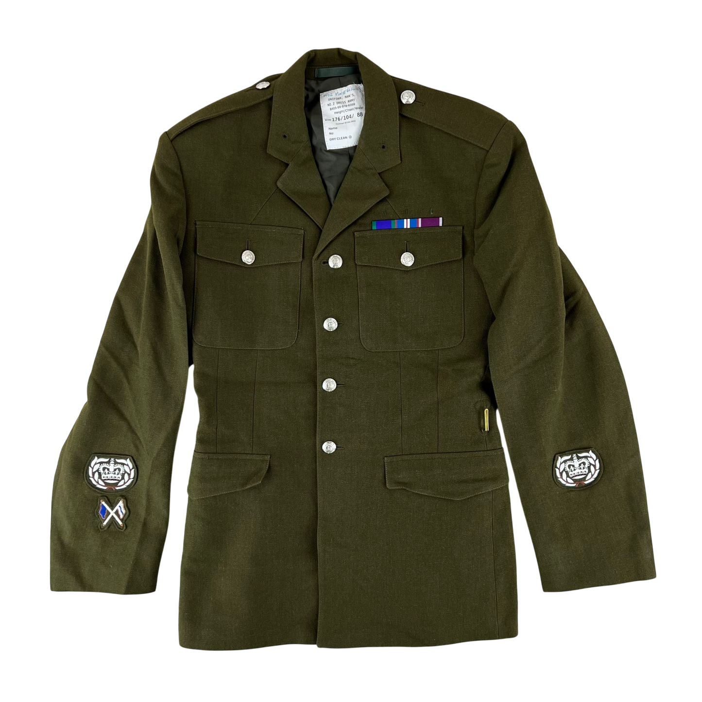 British Army 1980 Pattern No. 2 Olive Green Dress Jacket - RLC - Medium 176/104