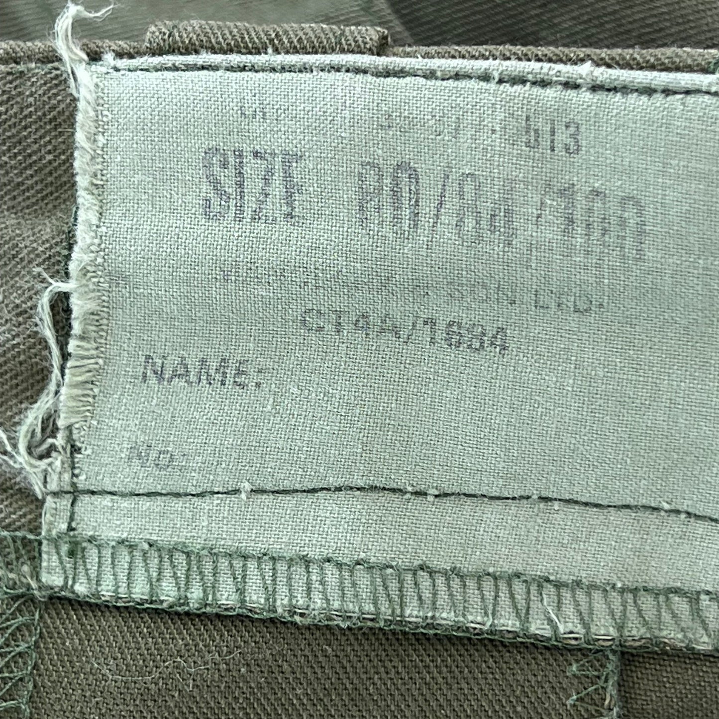 British Army Olive Green Fatigue Work Trousers - W33 L30