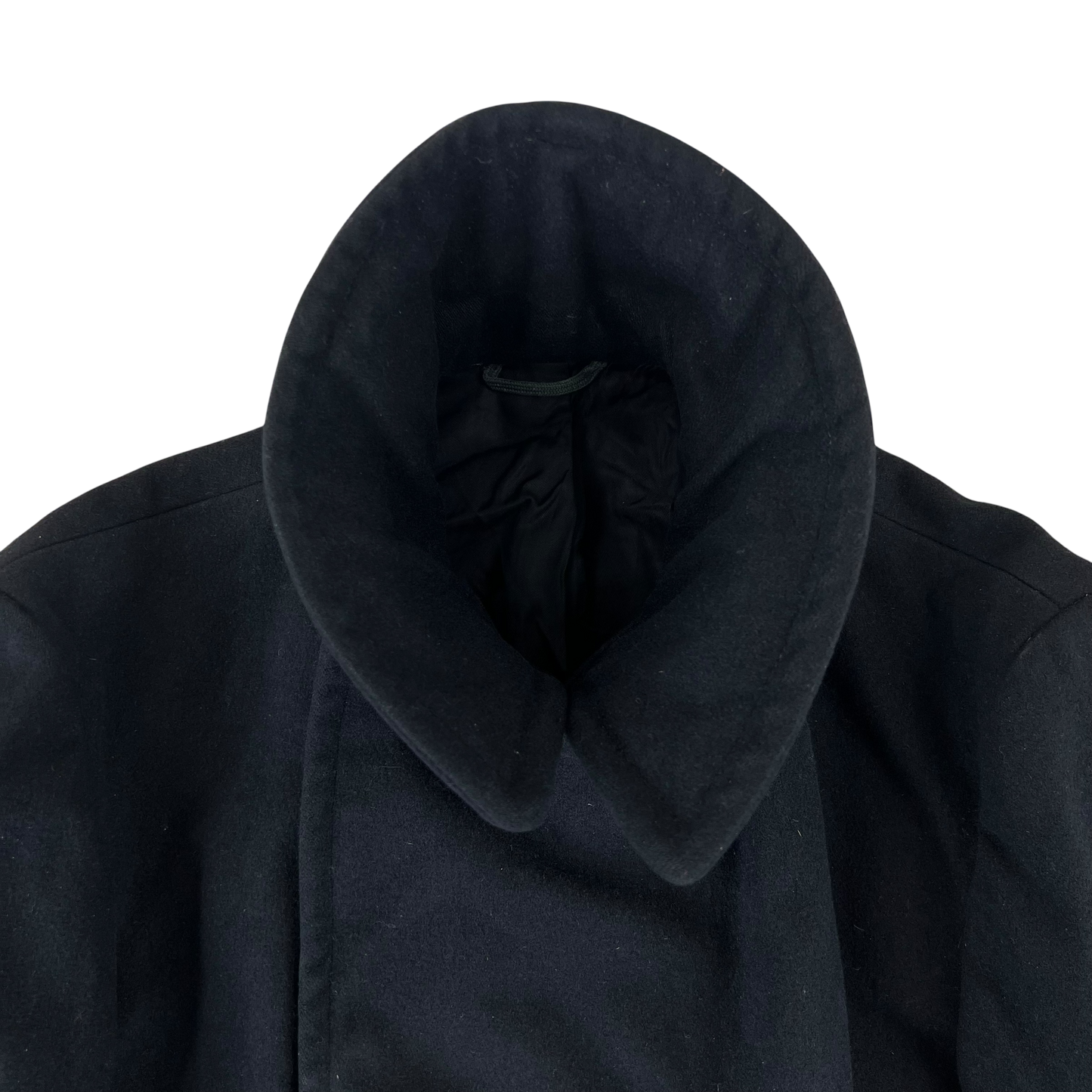 US Navy 70s Black Wool Peacoat - Medium 40R