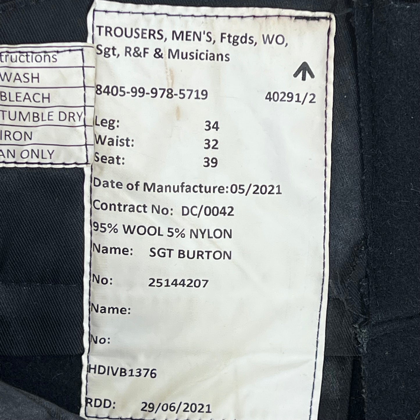 British Army Footguards No 1 Blues Dress R & F Musicians Trousers - W32 L34