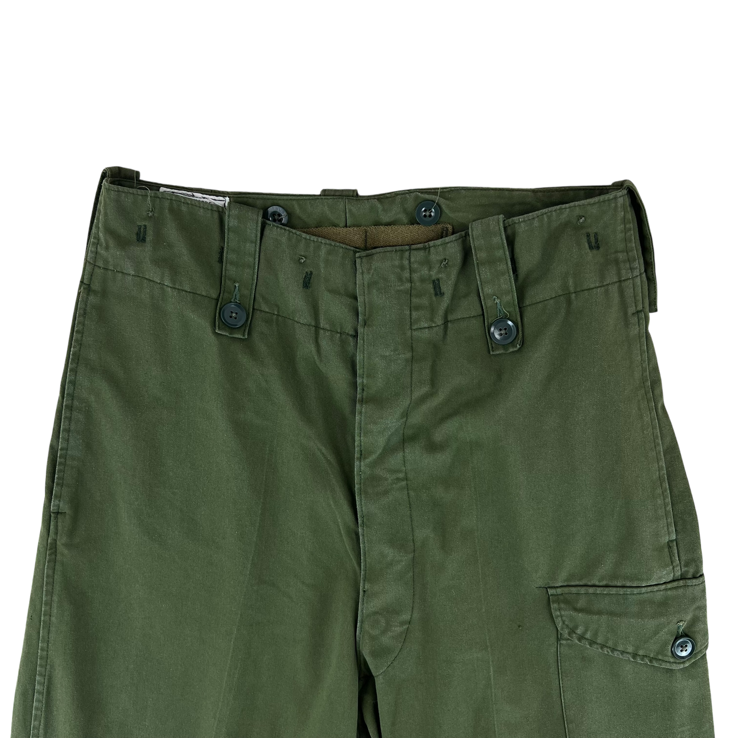 British Army 60s Olive Green Overall Trousers - W31 L33.5