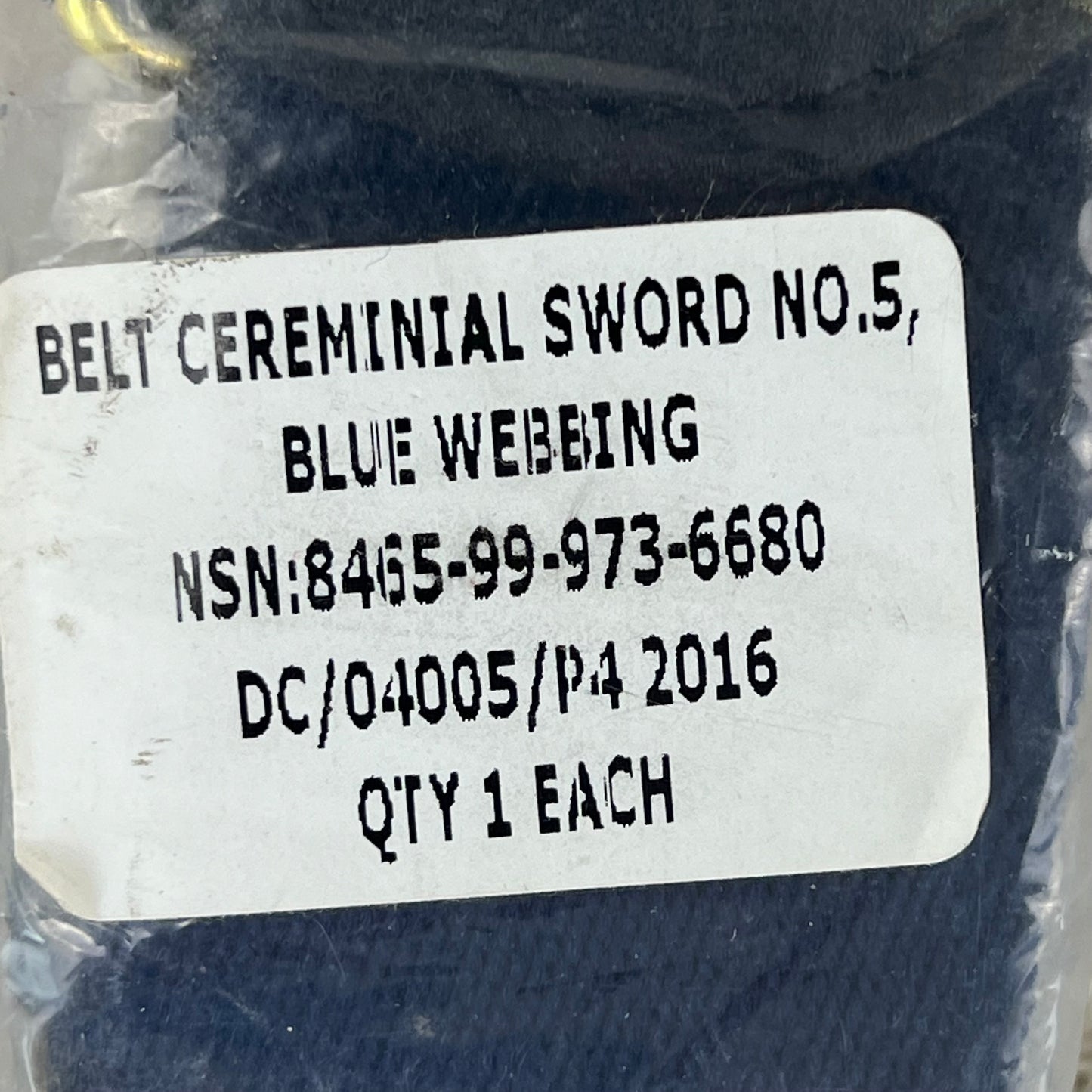 British Army Blue No. 5 Ceremonial Sword Sling Belt - Small / Medium