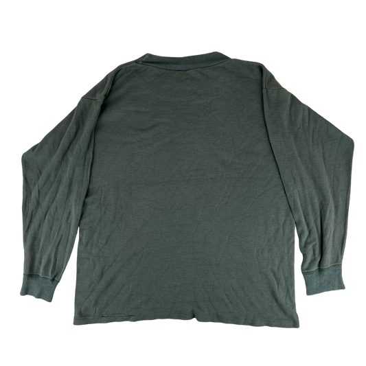 Belgian Army Sweatshirt / Thermal T Shirt Pullover Sage Grey - X Large