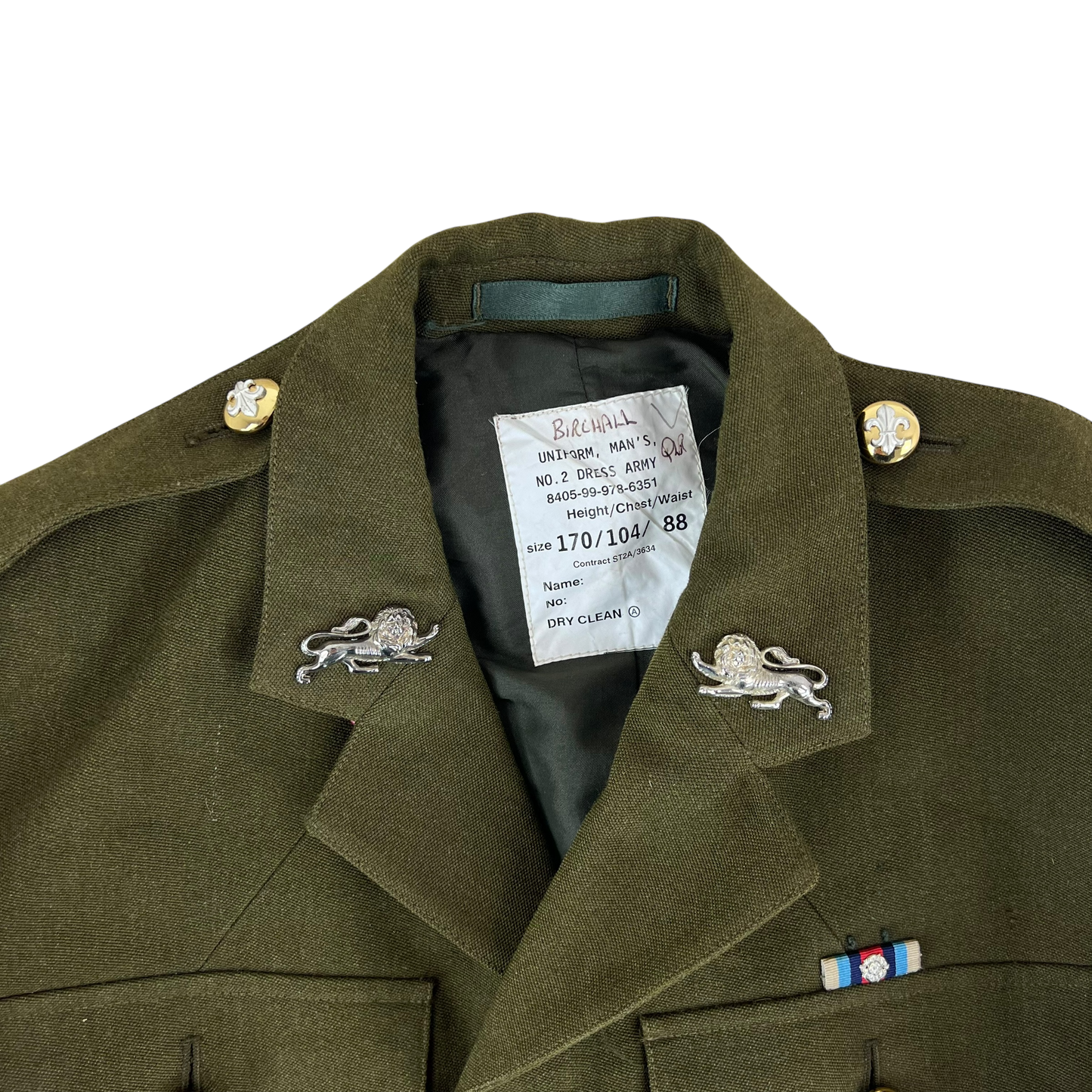 British Army Old Pattern No. 2 Olive Green Dress Jacket - Duke of Lancaster's Regiment - Medium 170/104
