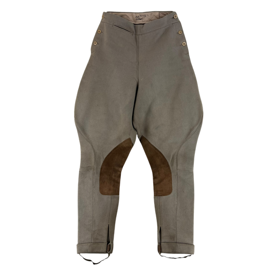 British Army 50s Khaki Cavalry Riding Trousers Jodhpurs - W22 L26.5