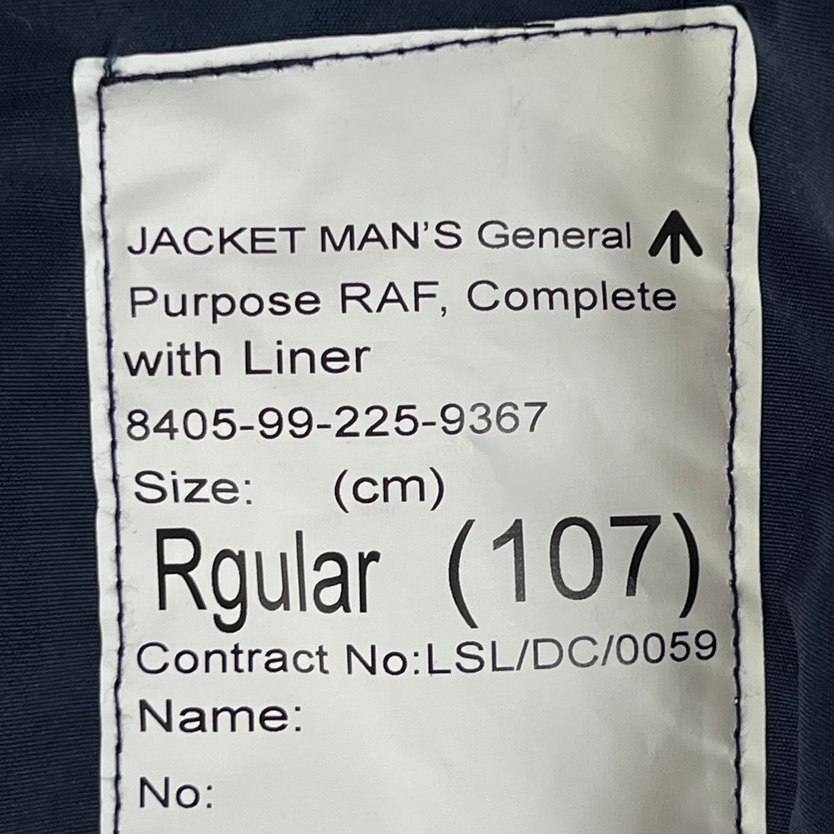 British RAF GP Bomber Jacket w/ Thermal Liner - Large 107R