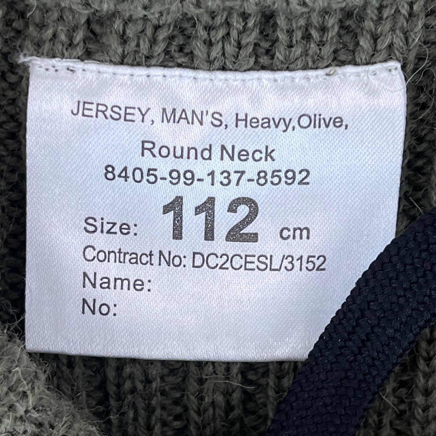 British Army Olive Green Pullover Jumper - Royal Marines - Large 112cm