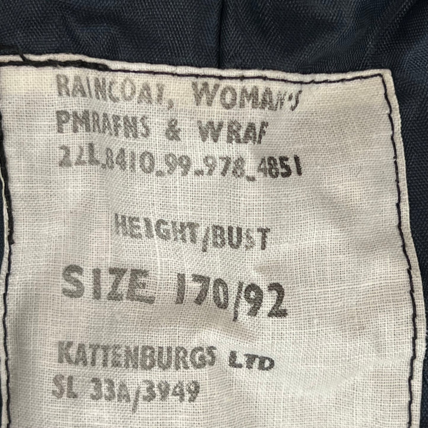 British Royal Air Force Women's Raincoat Trench Coat - Medium 170/92