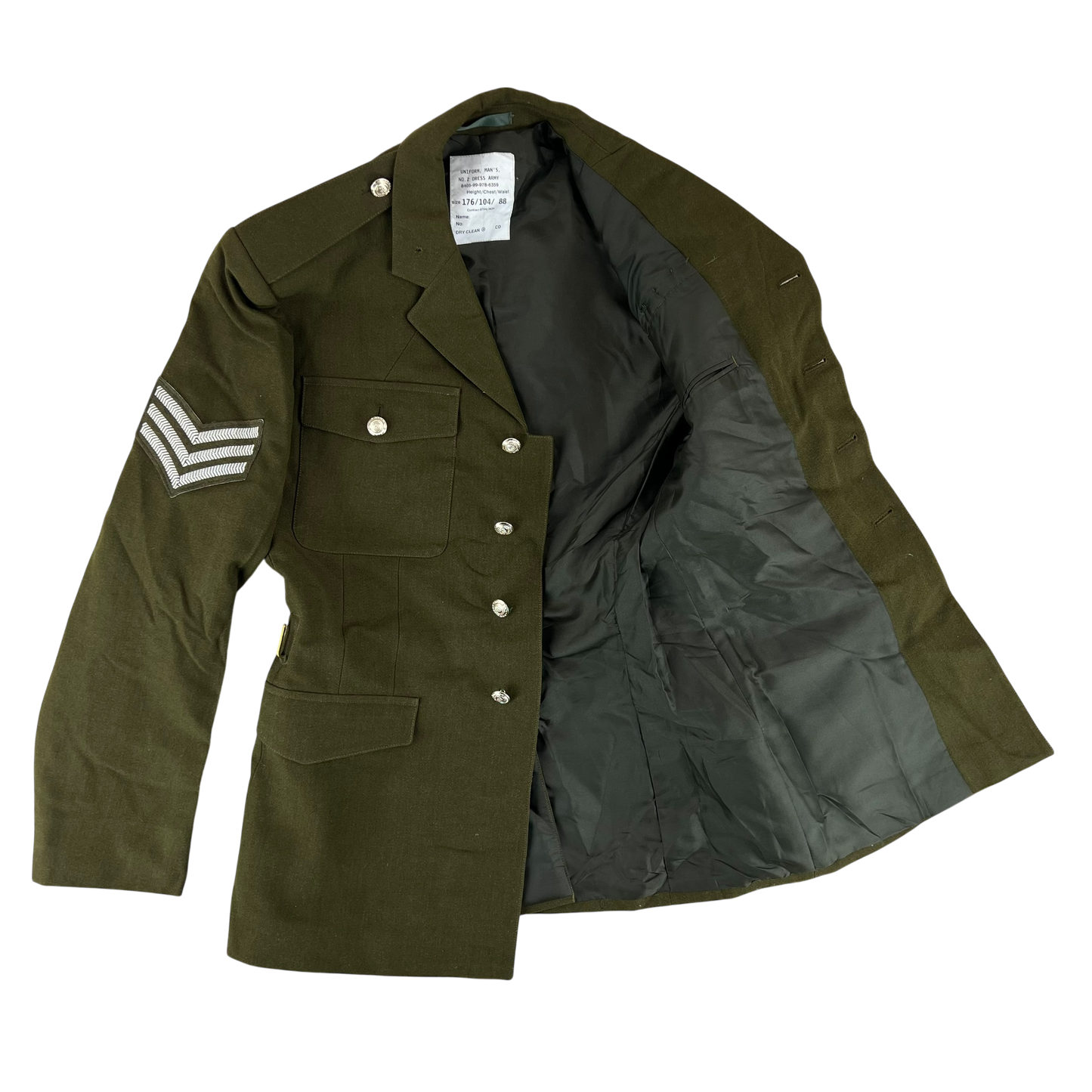 British Army 1980 Pattern No. 2 Olive Green Dress Jacket - RLC - Medium 176/104