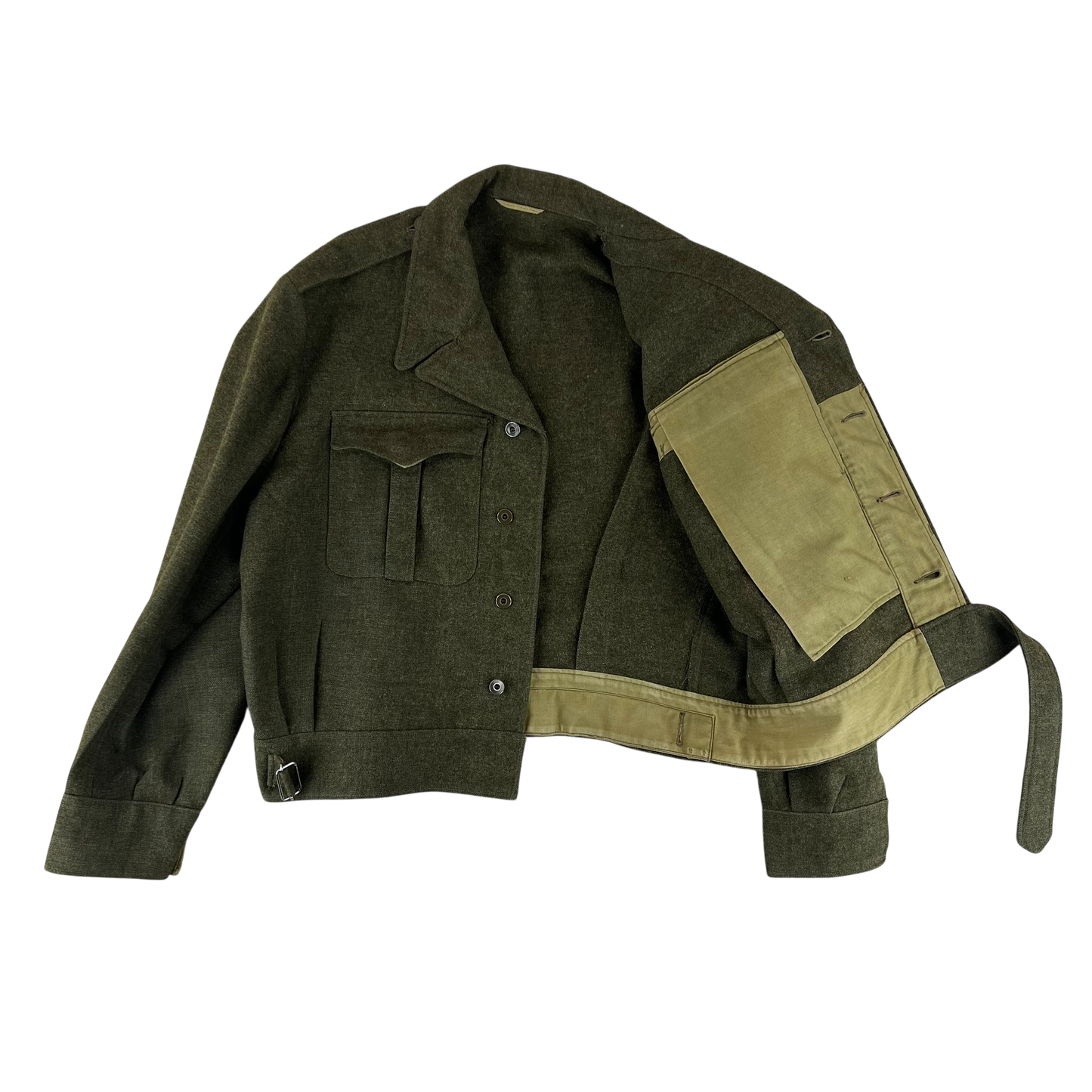 British Army 50s Khaki Ike Battle Dress Jacket - X Large
