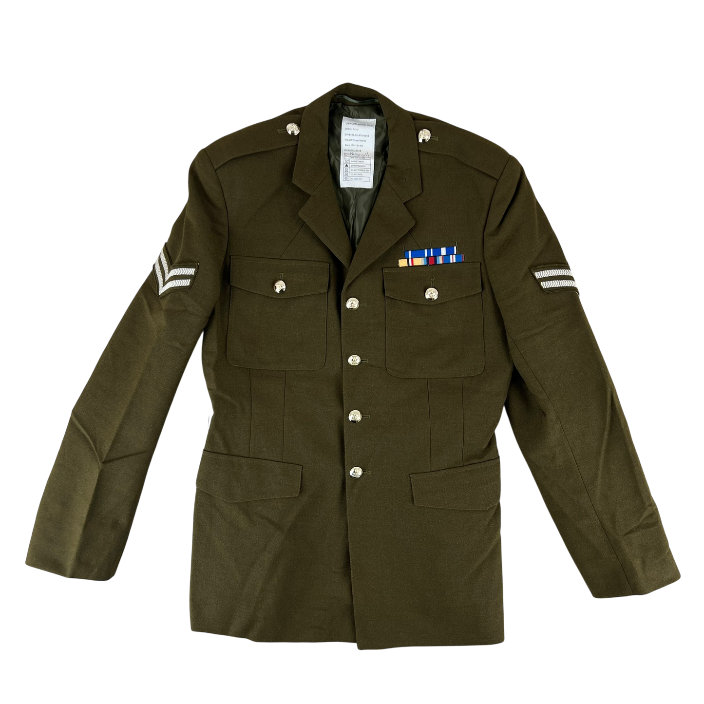 British Army 1980 Pattern No. 2 Olive Green Dress Jacket - Royal Artillery Regiment - Medium 176/104