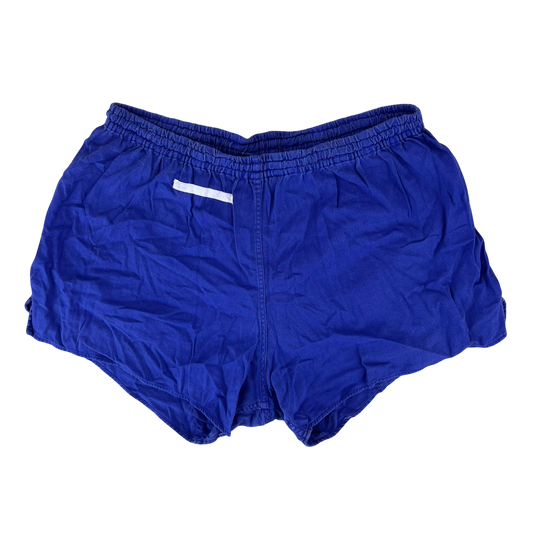 West German Army Cotton PTI Blue Swim Shorts - Small