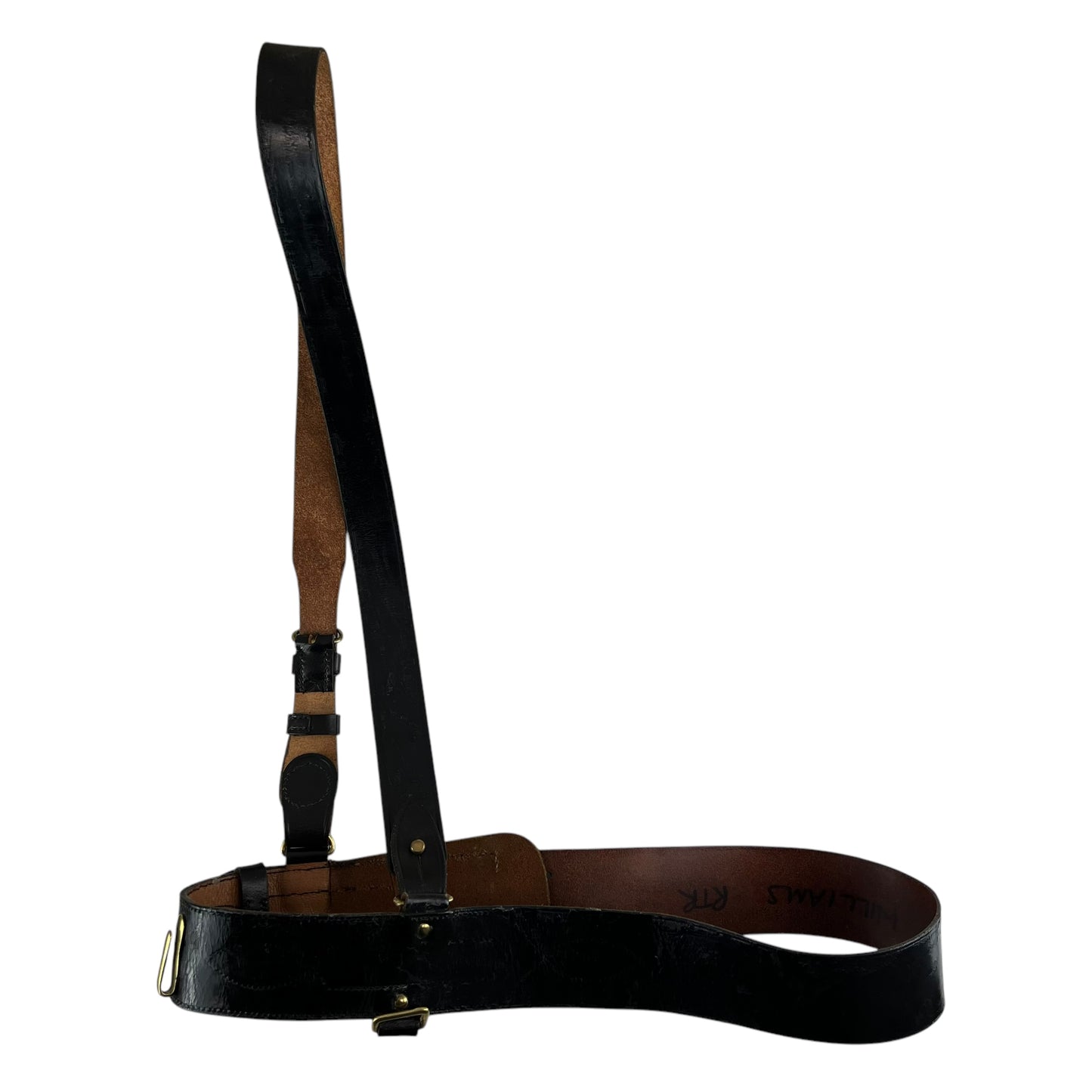 British Army Black Sam Browne's Leather Belt - Large