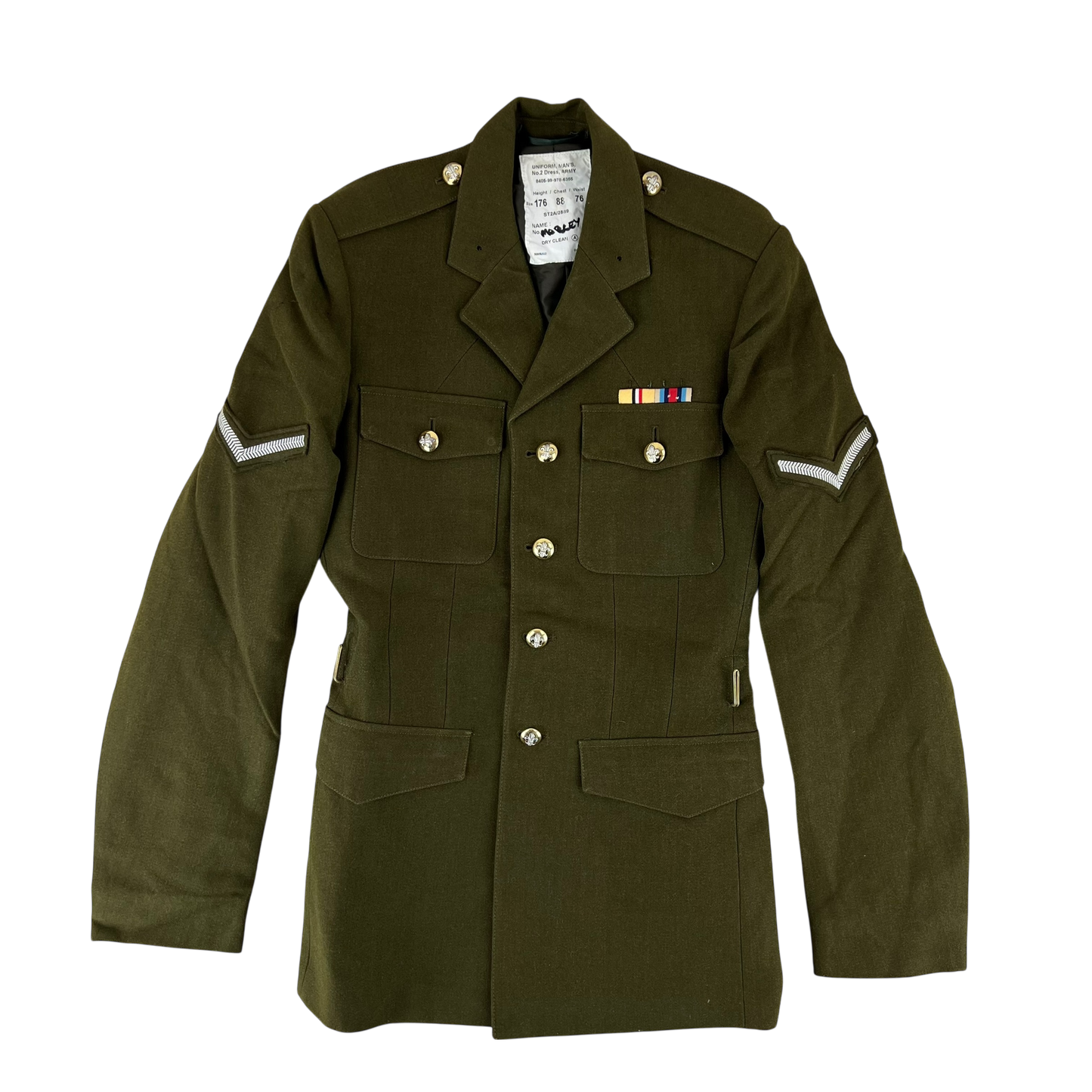 British Army Old Pattern No. 2 Olive Green Dress Jacket - Duke of Lancaster's Regiment - Small 176/88