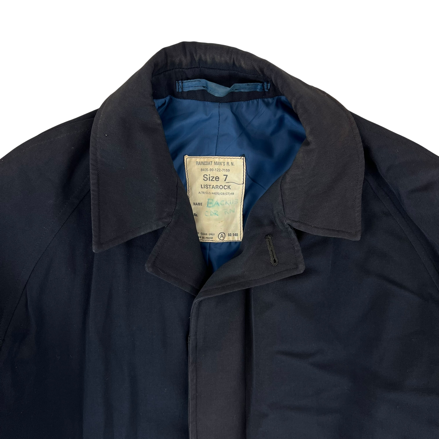 British Royal Navy 1960's Raincoat - Large