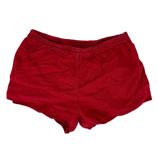 West German Army Cotton PTI Red Swim Shorts - Small