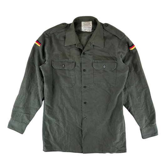 German Army Olive Green Long Sleeve Field Shirt - Large