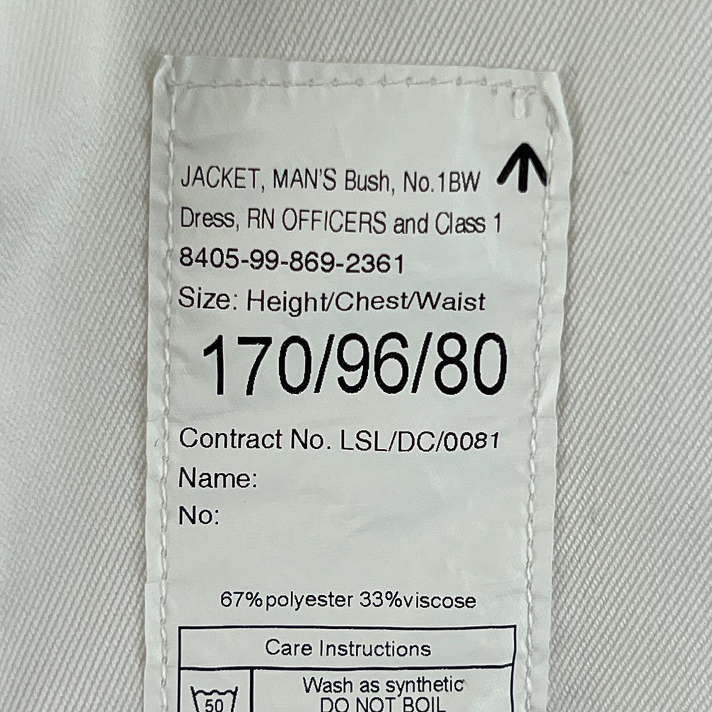 British Royal Navy Tropical No. 1BW Bush Jacket - Medium 170/96