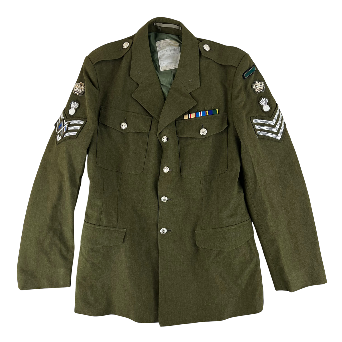 British Army 1980 Pattern No. 2 Olive Green Dress Jacket - Royal Engineers - Large 176/108