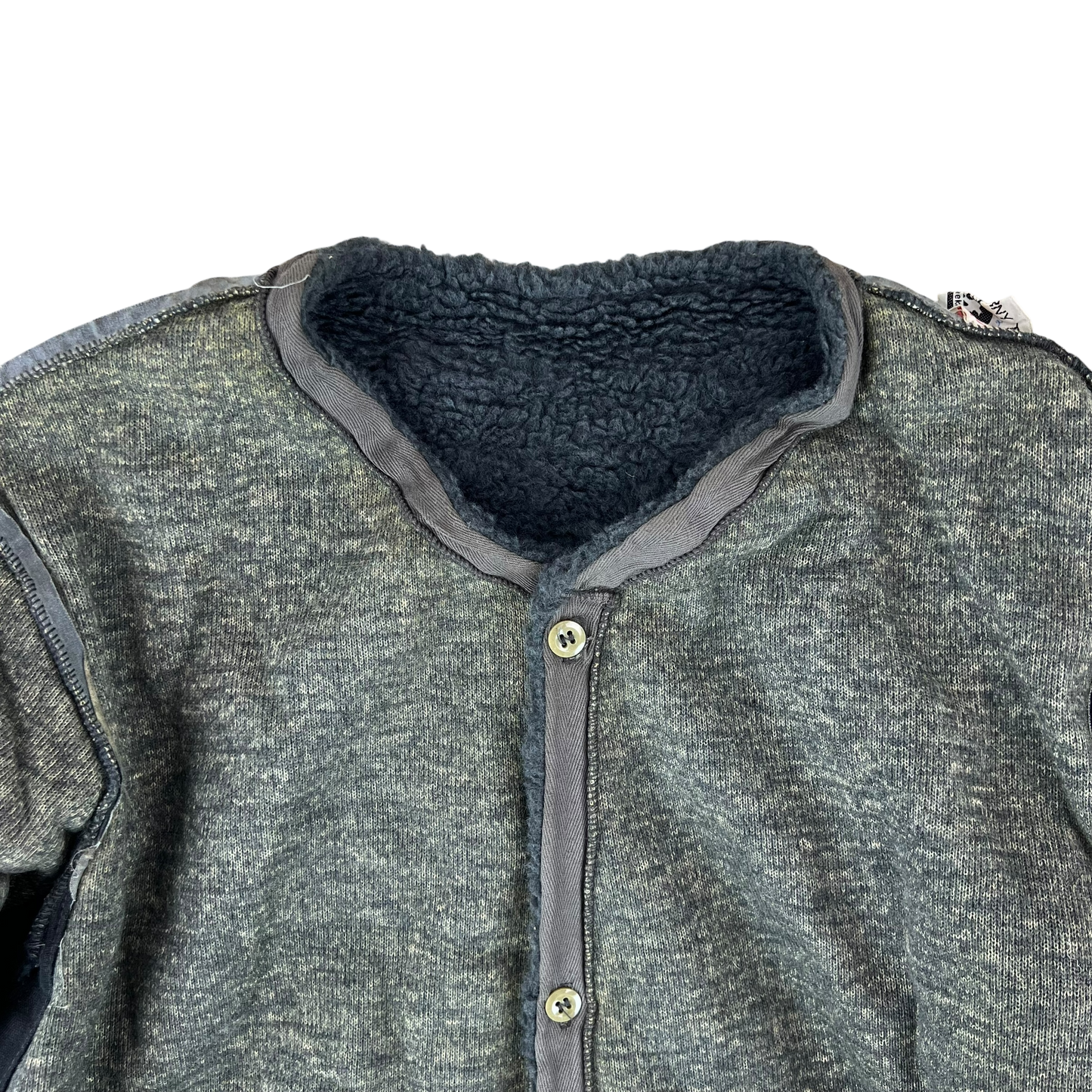 Czechoslovak Army Faux Fur Jacket Liner Cardigan M85 - Large