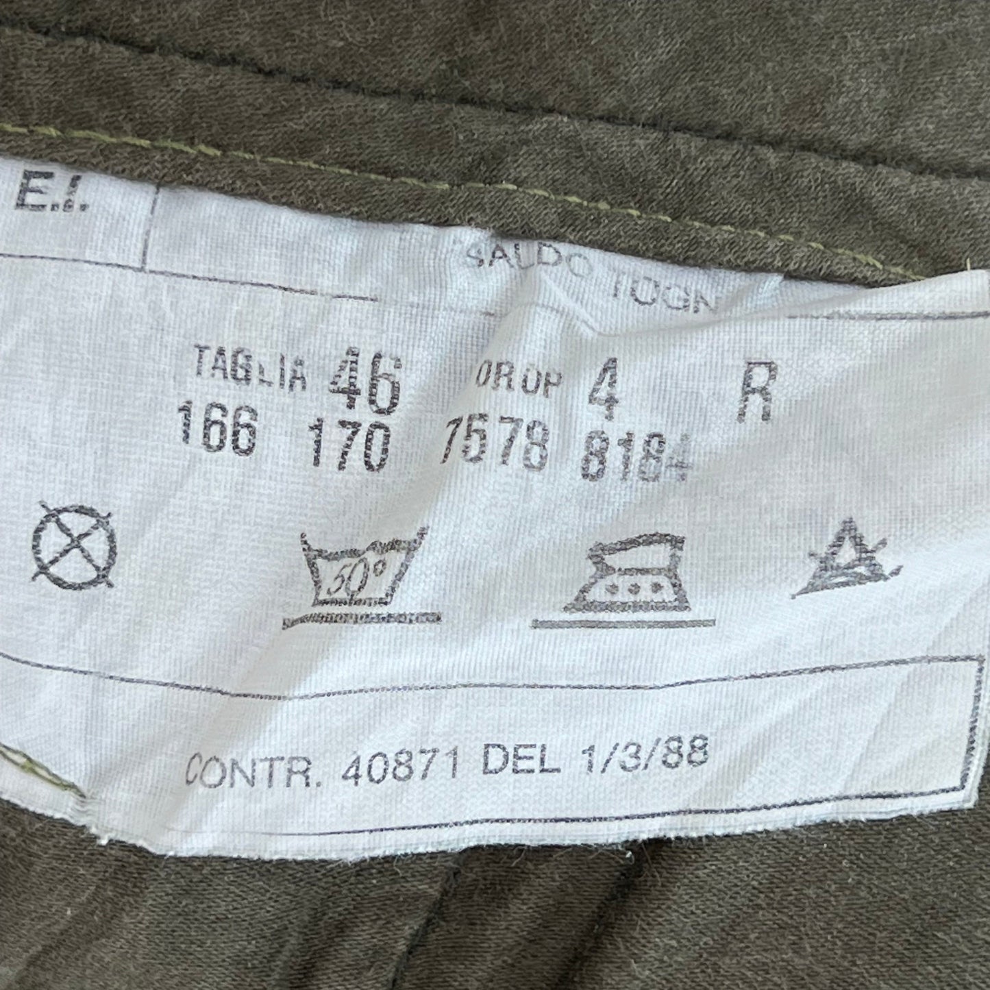 Italian Army Olive Drab Roma 75 Trousers - W27 L28