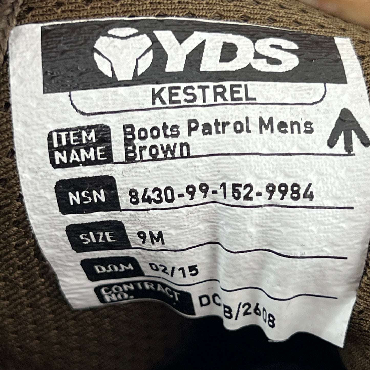 British Army YDS Kestrel Brown Patrol Boots - Size 9M