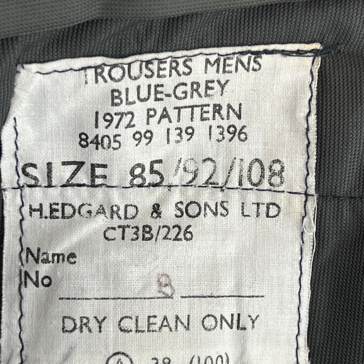British RAF 72 Pattern Blue-Grey Dress Trousers - W36 L29