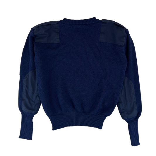 British Royal Navy Wool V Neck Pullover Jersey Jumper - Large 112cm