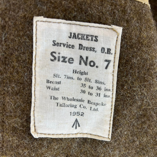 British Army 50s Jacket 1922 Pattern Service Dress - Honourable Artillery Corps - Small