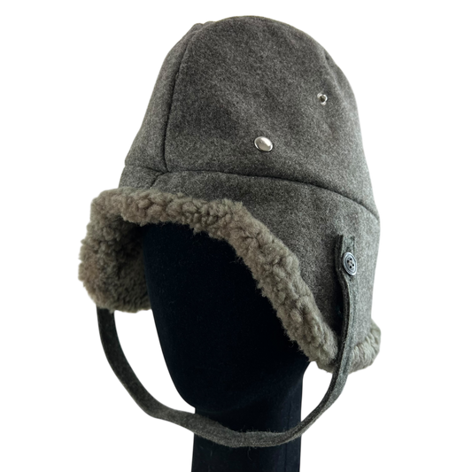 Swedish Army WW2 M43 Wool Ushanka Cap - Small 56cm