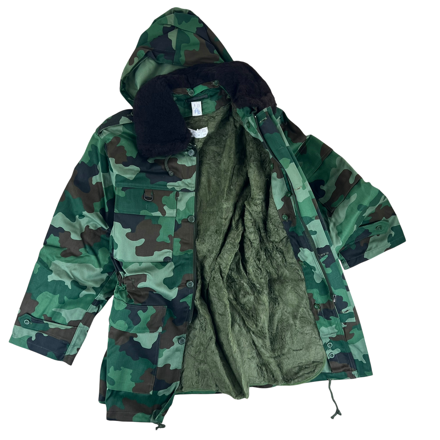 Serbian Army M93 Oak Leaf Camouflage Parka w/ Thermal Liner - Medium 172/100