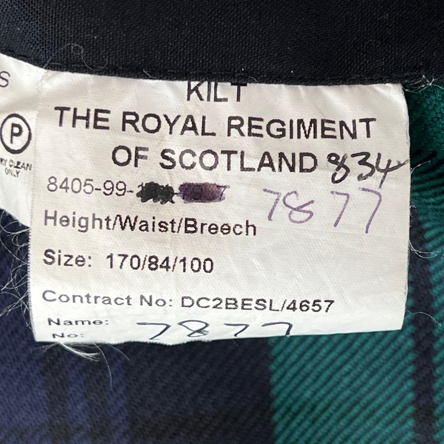 British Army Kilt - Royal Regiment of Scotland - W32 170/84