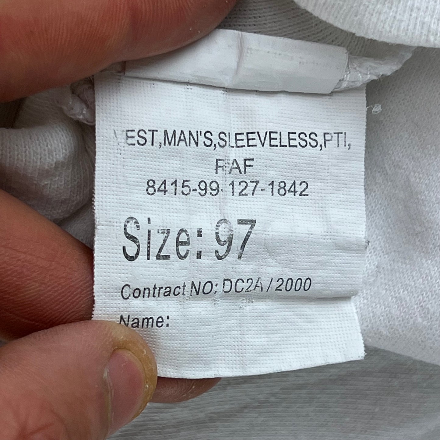 British RAF PTI Vest - Large 97cm