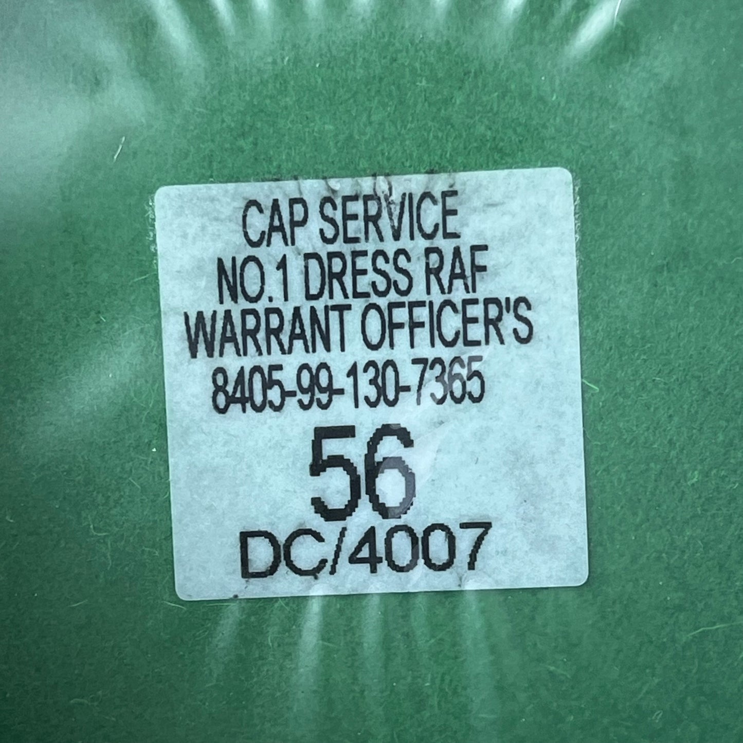 British RAF Peaked No. 1 Warrant Officer's Dress Cap - Small 56cm