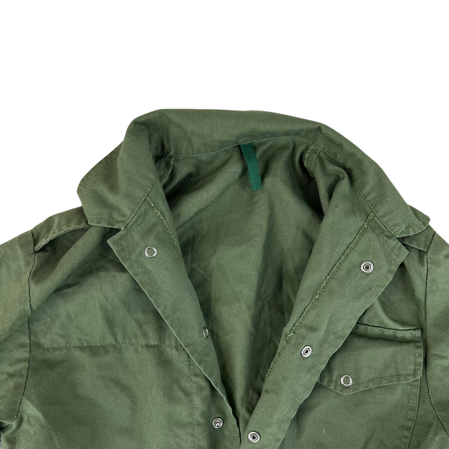 British Army 80s Cotton Work Coveralls Olive Green - Small 160/84