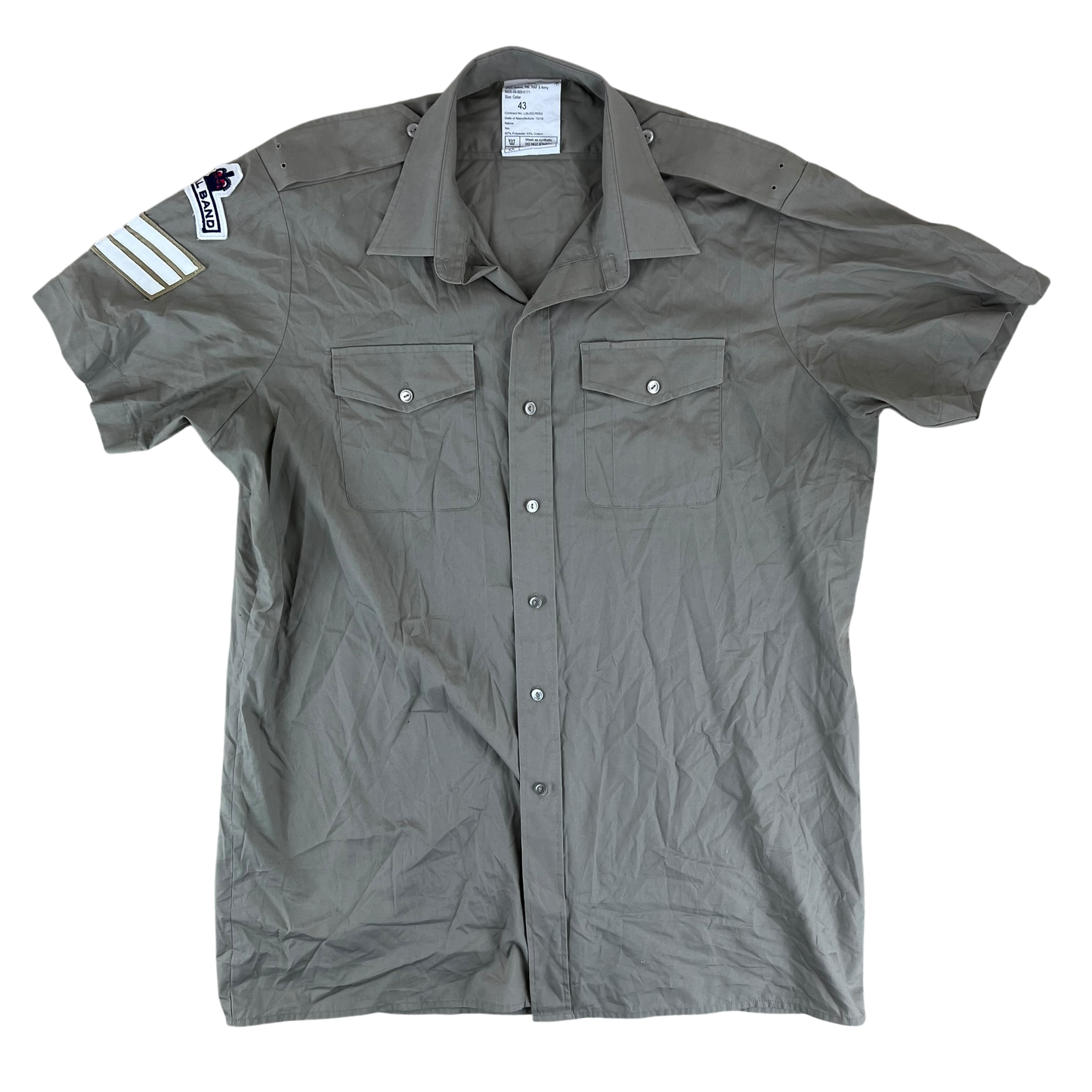 British Army Mens Stone Shirt Short Sleeve - X Large Collar 43