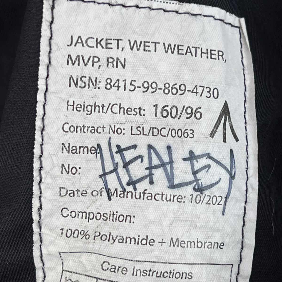 British Royal Navy Foul Weather MVP Smock - Medium 160/96